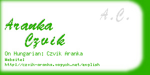 aranka czvik business card